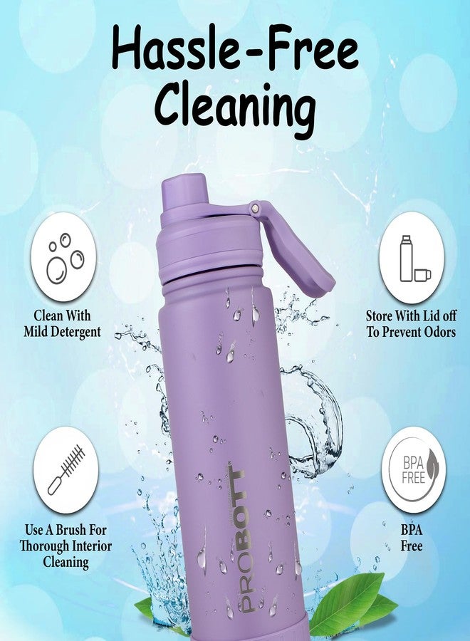 Probott Class 360ml Thermoses Vacuum Insulated Flask Bottle for 3-5 Yrs Kid, Stainless Steel Water Bottles for Kids, Purple | Sports Cap | Hot & Cold | Leak Proof | Perfect for Toddlers - Image 4
